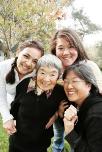 Elder Asian multigenerational family