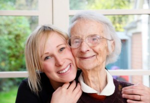 two women hugging